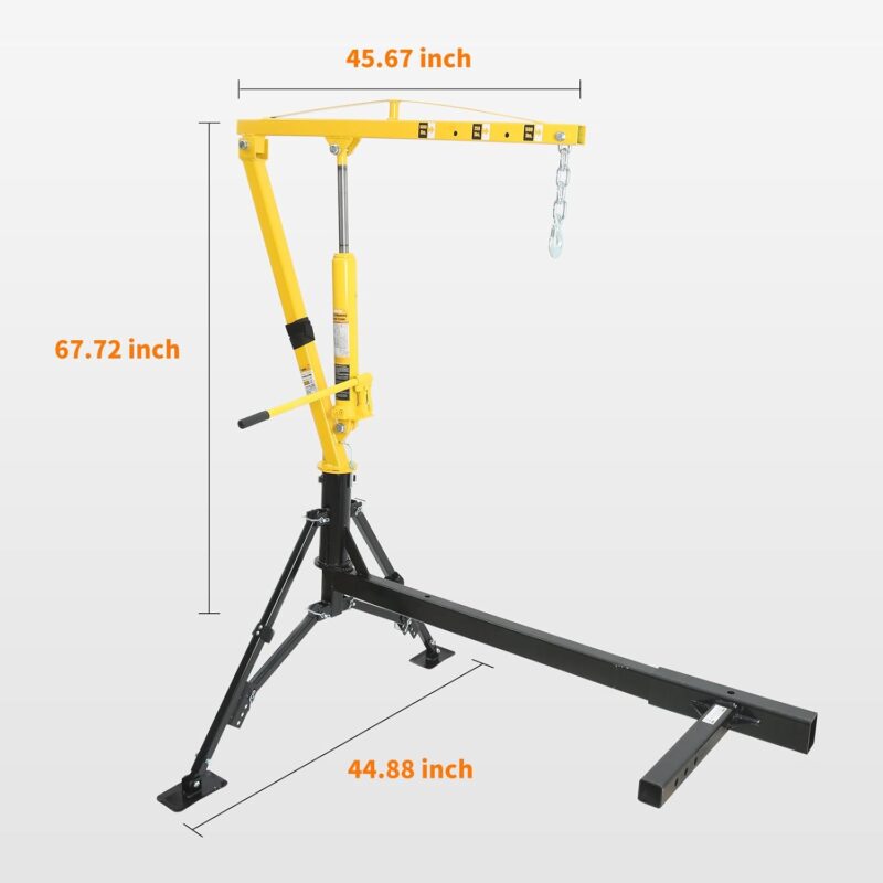 MAXXHAUL 70238 Hitch-Mounted Hydraulic Truck Crane – 1000 lb (454 kg) Capacity, Swivel Lift Arm, Adjustable Boom (500/750/1000 lb) - Image 3