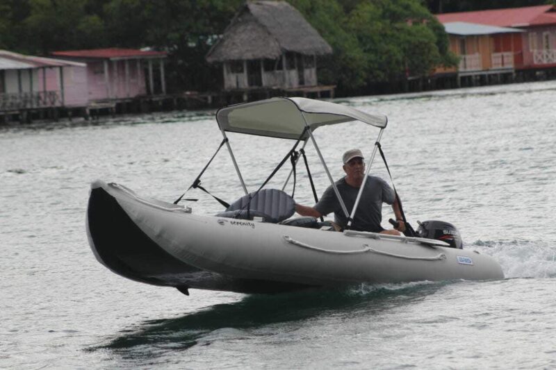 BRIS 15.4 ft Inflatable Fishing Kayak – 3-Person Drop-Stitch Canoe with 10 HP Motor Mount - Image 9
