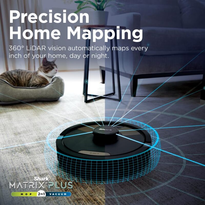 Shark Matrix Plus 2-in-1 Robot Vacuum & Mop with Sonic Mopping, Matrix Clean Navigation, Self-Empty HEPA Base, Precision Mapping, CleanEdge Technology, Pet Hair Removal, WiFi/App Control, RV2610WA - Image 32