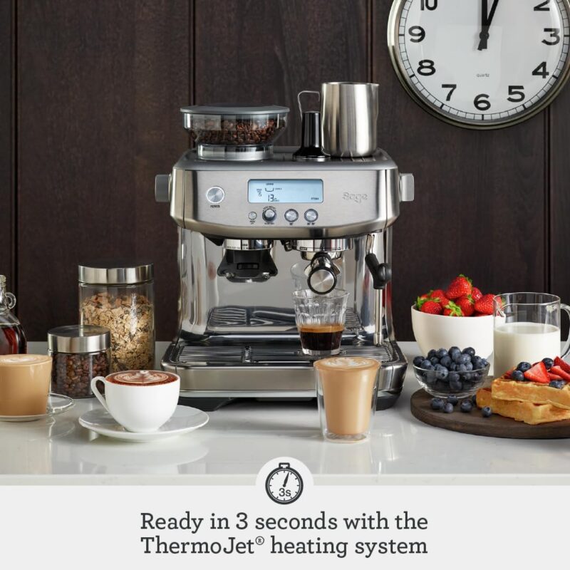 Sage Barista Pro Espresso Machine – Bean-to-Cup with Integrated Grinder, ThermoJet Heating & Milk Frother, Brushed Stainless Steel - Image 24