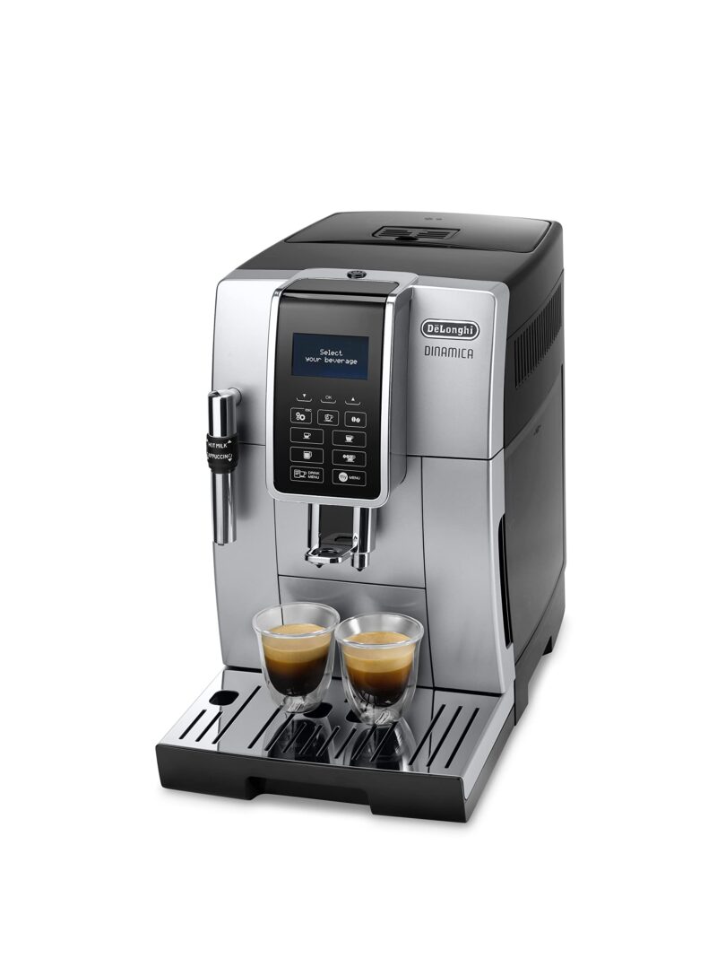 DeʼLonghi Dinamica ECAM350.15.B – Fully Automatic Bean-to-Cup Espresso & Coffee Machine with Manual Milk Frother, Double-Cup Brew, Hot Water Spout, 1.8 L Tank, 1450 W, Black/Stainless Steel - Image 3
