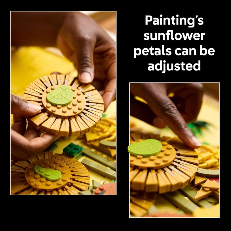LEGO Art Vincent van Gogh Sunflowers 31215 – 3D Wall Art Building Set for Adults, Creative Home Decor Gift, Inspired by the 1889 Painting – 2,615 Pieces - Image 4