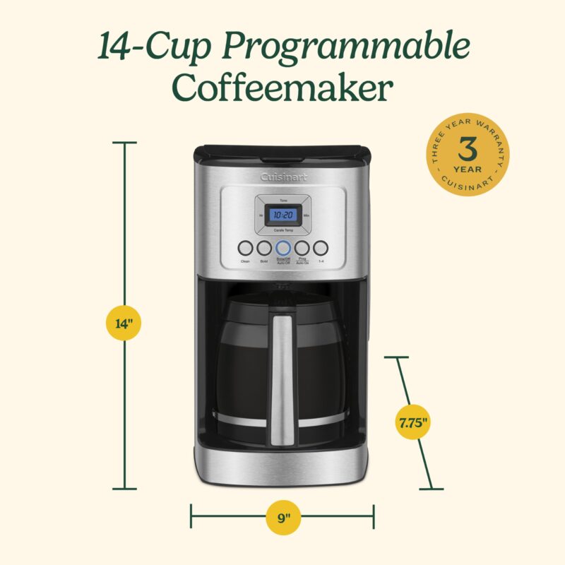 Cuisinart DCC-3200P1 14-Cup Programmable Coffee Maker – Stainless Steel Drip Machine with Brew Strength Control, Glass Carafe, 1–4 Cup Setting & Auto Shut-Off - Image 30