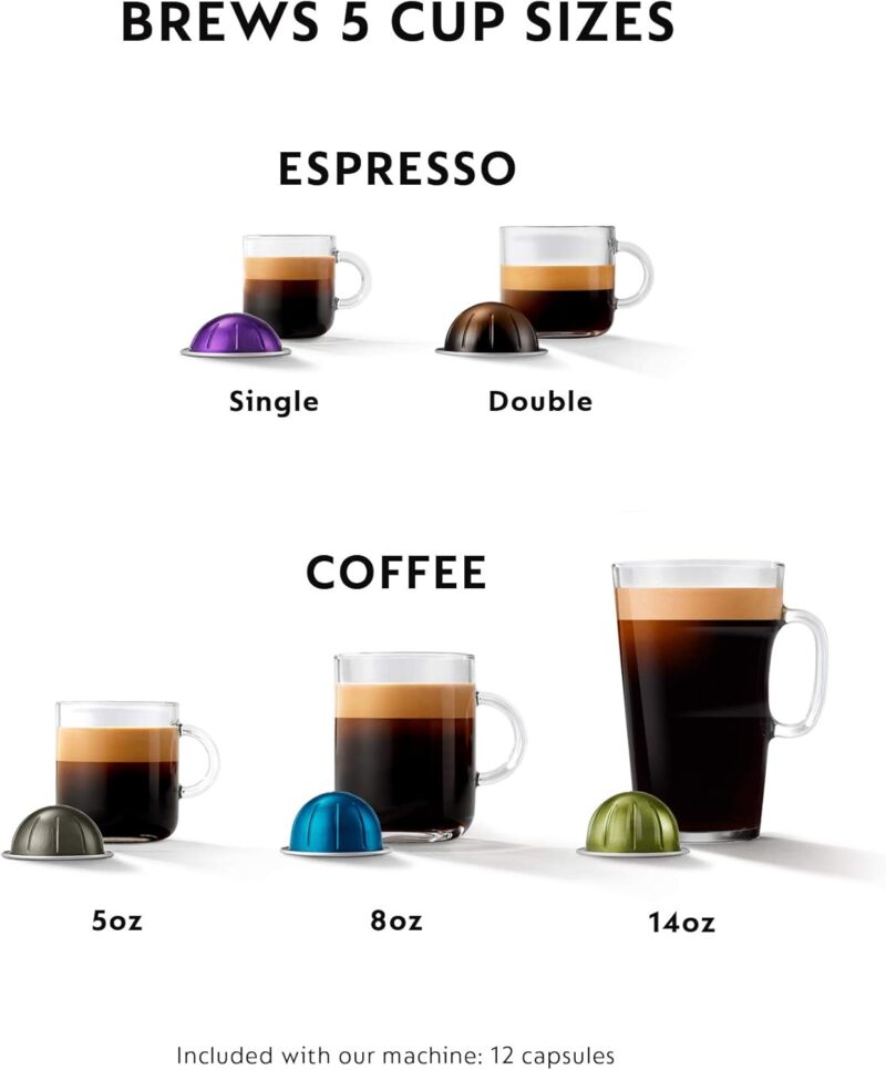 Nespresso VertuoPlus Coffee & Espresso Maker by De'Longhi – Grey | 4 Brew Sizes, 1.18L Removable Tank, Centrifusion Technology - Image 68