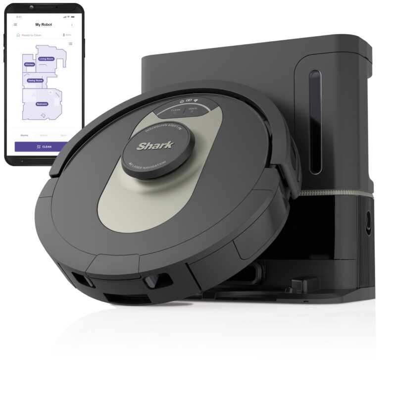 Shark AV2501AE AI Ultra Robot Vacuum with XL HEPA Self-Empty Base – 60-Day Capacity, Smart Mapping, LIDAR Navigation, Alexa Control, Perfect for Pet Hair, Carpet & Hard Floor, Bagless, Black