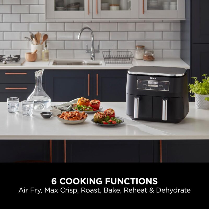 Ninja AF300UK Dual Zone Air Fryer - 7.6L, 2 Drawers, 6-in-1 Cooking, Energy Efficient, Oil-Free, Non-Stick, Dishwasher Safe, Black/Silver - Image 39