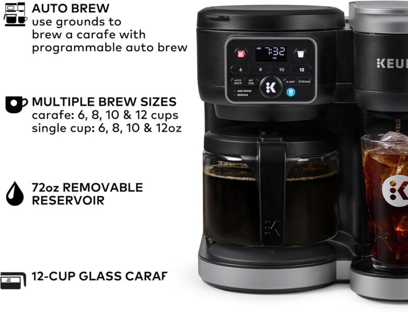 Keurig K-Duo Gen 2 Hot & Iced Coffee Maker – Single Serve & 12-Cup Carafe Brewer with MultiStream Technology, 72oz Reservoir, Programmable Auto Brew, Black - Image 3