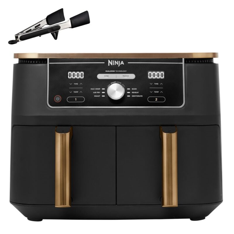 Ninja AF300UK Dual Zone Air Fryer - 7.6L, 2 Drawers, 6-in-1 Cooking, Energy Efficient, Oil-Free, Non-Stick, Dishwasher Safe, Black/Silver - Image 2