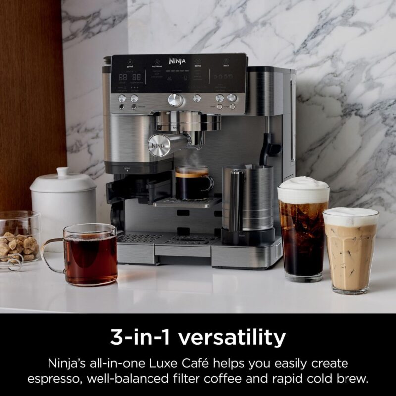 Ninja Luxe Premier 3-in-1 Coffee Machine – Espresso, Cold Brew & Latte Maker with Grinder, Milk Frother & Auto Presets | Silver | ES601UK - Image 7