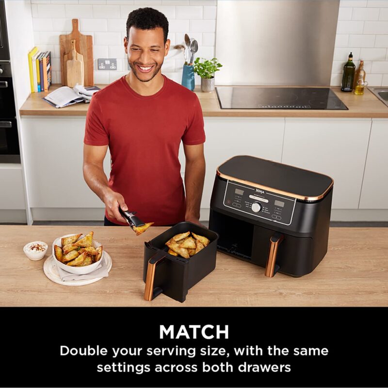 Ninja AF300UK Dual Zone Air Fryer - 7.6L, 2 Drawers, 6-in-1 Cooking, Energy Efficient, Oil-Free, Non-Stick, Dishwasher Safe, Black/Silver - Image 23