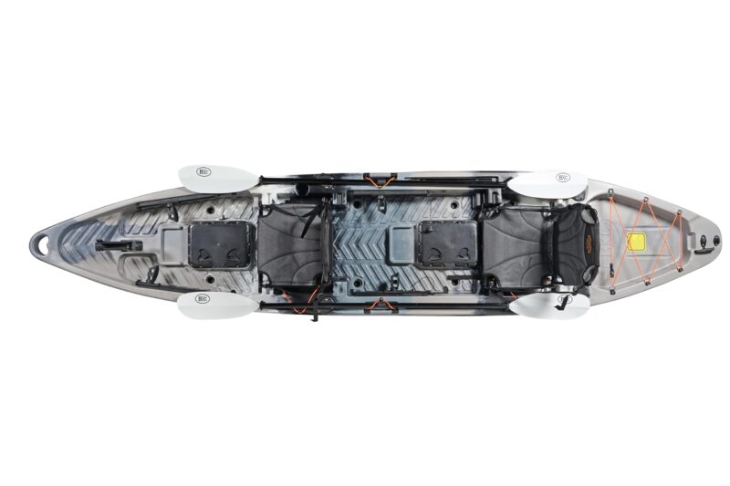 BKC Brooklyn 13.0 Pro Tandem 12′ 8″ Sit-On-Top Fishing Kayak – 2-3 Person HDPE Tandem Kayak with Dual Adjustable Seats & Rod Holders
