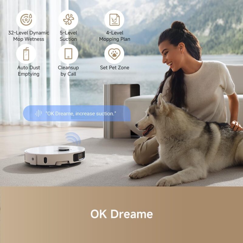DREAME L40 Ultra Robot Vacuum and Mop, 11,000Pa Suction, Removable & Liftable Mop, Auto-Empty, Voice Control, Self-Cleaning, Pet-Friendly Smart Vacuum - Image 7