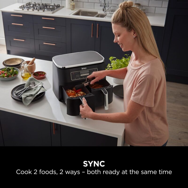 Ninja AF300UK Dual Zone Air Fryer - 7.6L, 2 Drawers, 6-in-1 Cooking, Energy Efficient, Oil-Free, Non-Stick, Dishwasher Safe, Black/Silver - Image 43