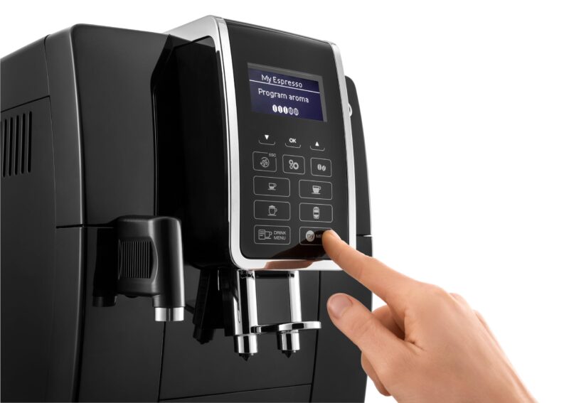 DeʼLonghi Dinamica ECAM350.15.B – Fully Automatic Bean-to-Cup Espresso & Coffee Machine with Manual Milk Frother, Double-Cup Brew, Hot Water Spout, 1.8 L Tank, 1450 W, Black/Stainless Steel - Image 4