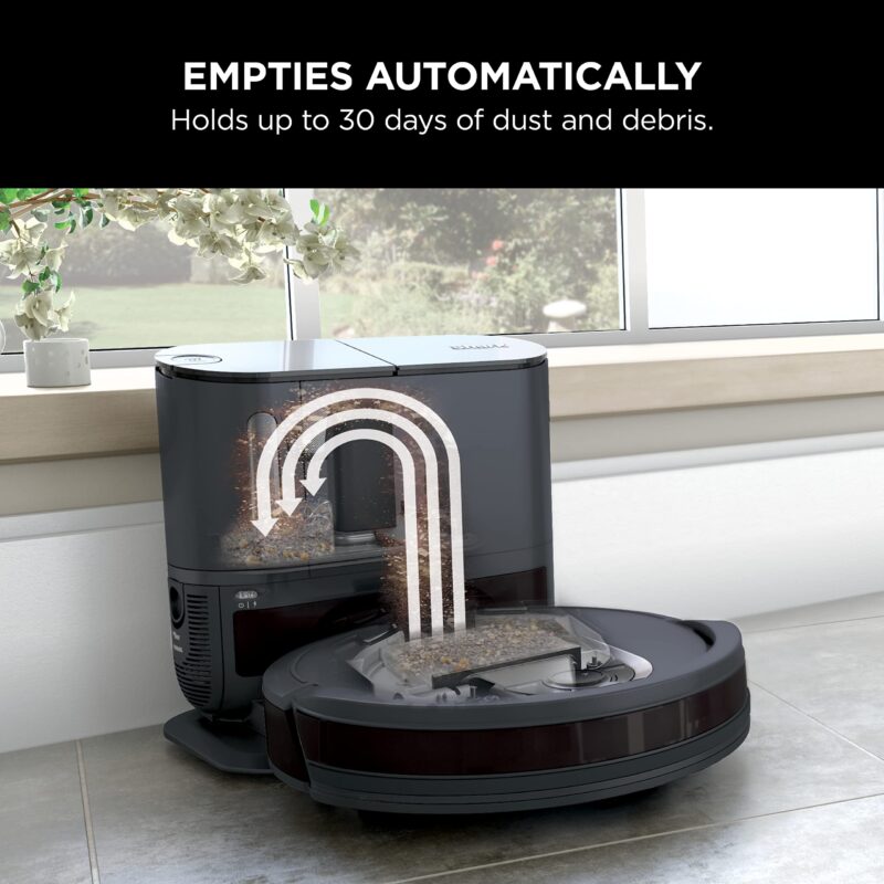 Shark UR2500SR AI Ultra Robot Vacuum with Self-Empty Base, 30-Day Bagless Capacity, LIDAR Navigation, Smart Mapping, Pet Hair Pickup, Alexa/WiFi Compatible, Black/Silver - Image 14