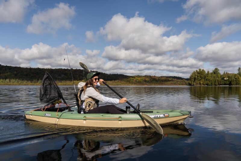 Pelican Sentinel 100X 9′6″ Sit-On-Top Fishing Kayak – Lightweight HDPE Angler Kayak with ERGOLounge™ Seating & ExoPak™ Storage (Forest Mist) - Image 6
