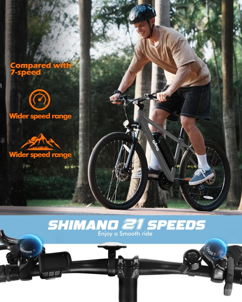 Racer Electric Bike for Adults - 21-Speed Mountain Lightweight Ebike with Peak 750W 22MPH Brushless Motor, 375Wh Removable Battery, 26X2.1 Tire Step Over E-MTB, Up to 40 Miles - Image 97