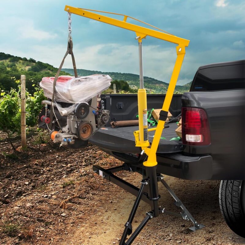 MAXXHAUL 70238 Hitch-Mounted Hydraulic Truck Crane – 1000 lb (454 kg) Capacity, Swivel Lift Arm, Adjustable Boom (500/750/1000 lb) - Image 7