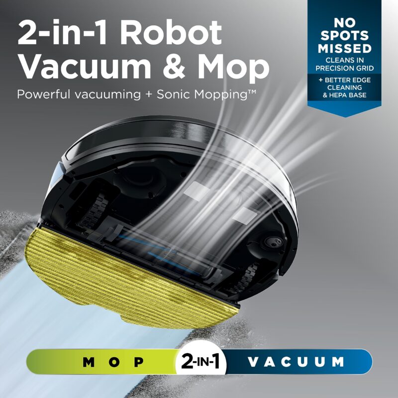 Shark Matrix Plus 2-in-1 Robot Vacuum & Mop with Sonic Mopping, Matrix Clean Navigation, Self-Empty HEPA Base, Precision Mapping, CleanEdge Technology, Pet Hair Removal, WiFi/App Control, RV2610WA - Image 5