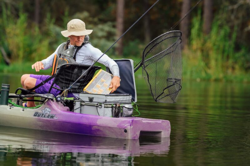 Perception Outlaw 11.5 Sit-On-Top Fishing Kayak – Fold-Away Frame Seat, 4 Rod Holders & Integrated Tackle Trays (11′ 6″, Moss Camo) - Image 7